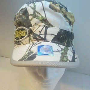 Michigan Wolverines Cadet Style Hat Women NCAA White Camo Adjustable Mossy Oak